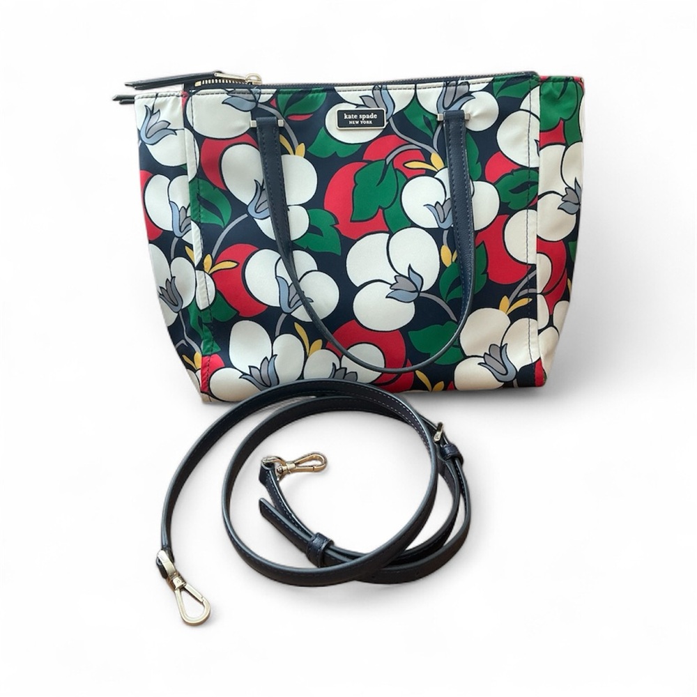 Kate Spade Red and Green Floral Tote